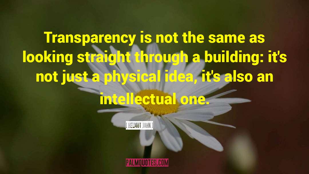 Helmut Jahn Quotes: Transparency is not the same