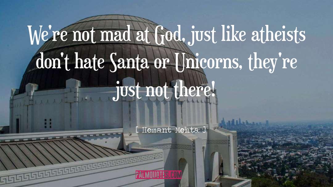 Hemant Mehta Quotes: We're not mad at God,