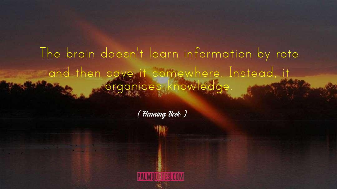 Henning Beck Quotes: The brain doesn't learn information