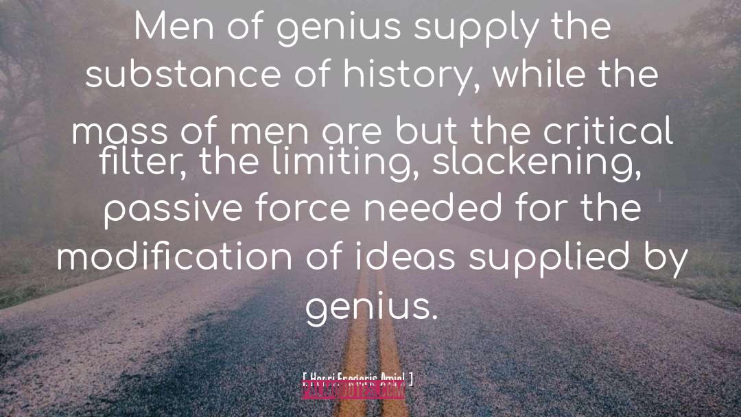 Henri Frederic Amiel Quotes: Men of genius supply the