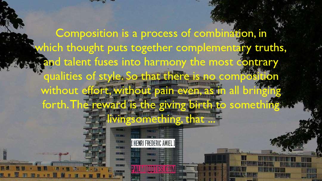 Henri Frederic Amiel Quotes: Composition is a process of
