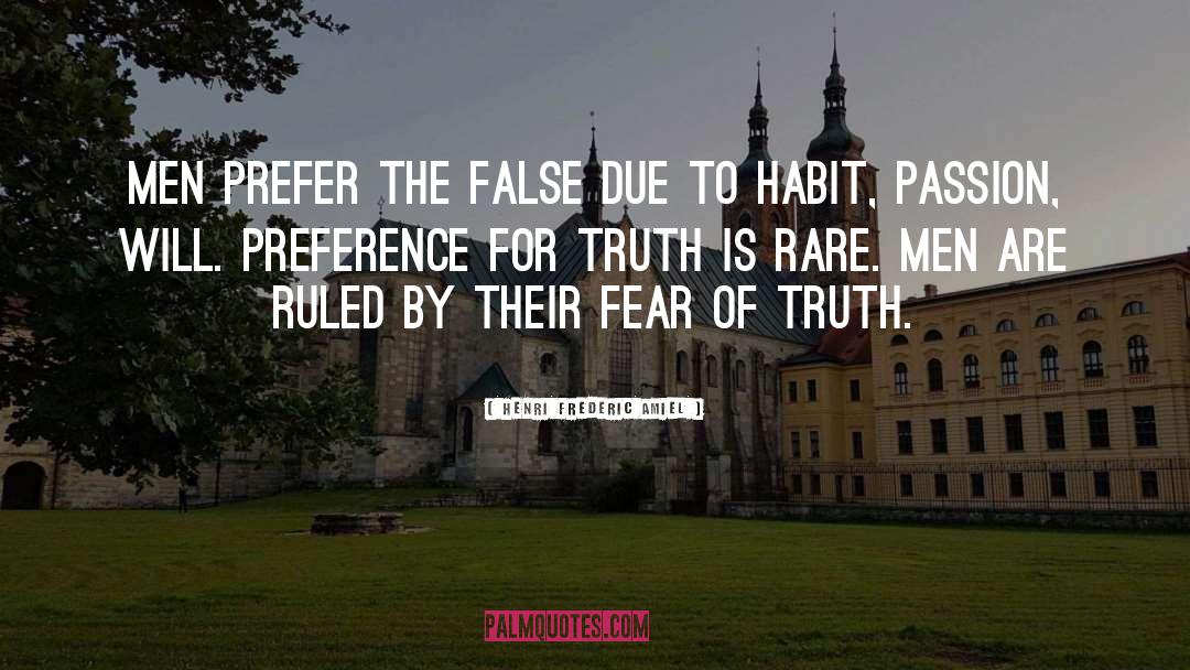 Henri Frederic Amiel Quotes: Men prefer the false due