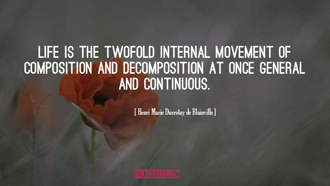 Henri Marie Ducrotay De Blainville Quotes: Life is the twofold internal