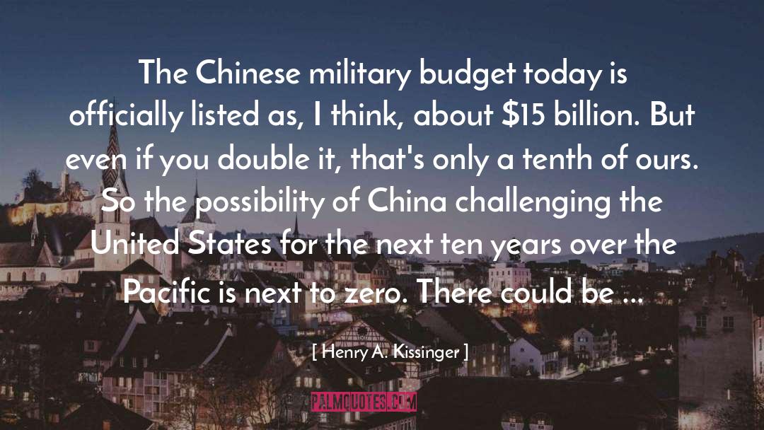 Henry A. Kissinger Quotes: The Chinese military budget today