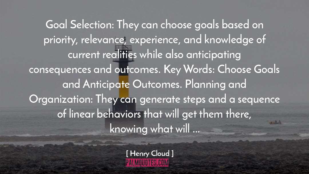 Henry Cloud Quotes: Goal Selection: They can choose