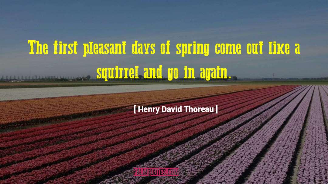 Henry David Thoreau Quotes: The first pleasant days of