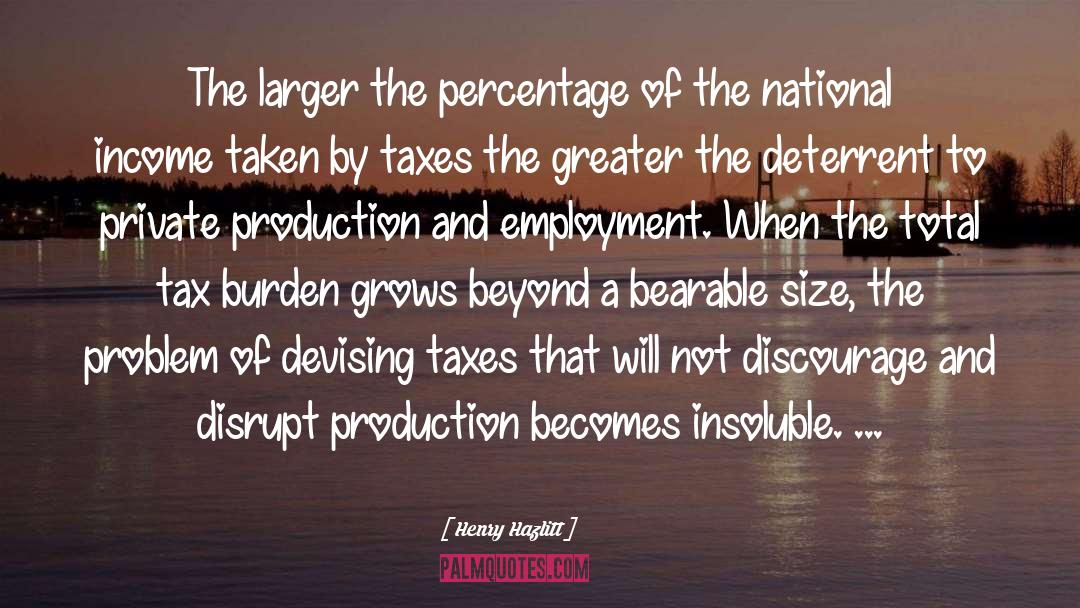 Henry Hazlitt Quotes: The larger the percentage of