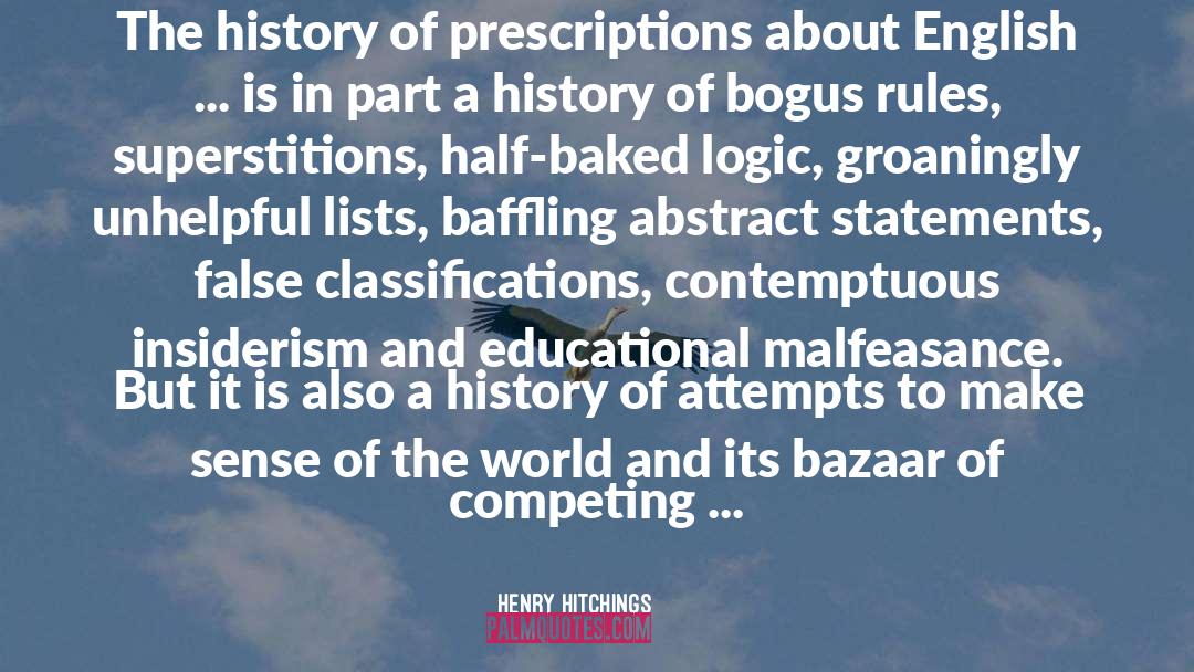 Henry Hitchings Quotes: The history of prescriptions about