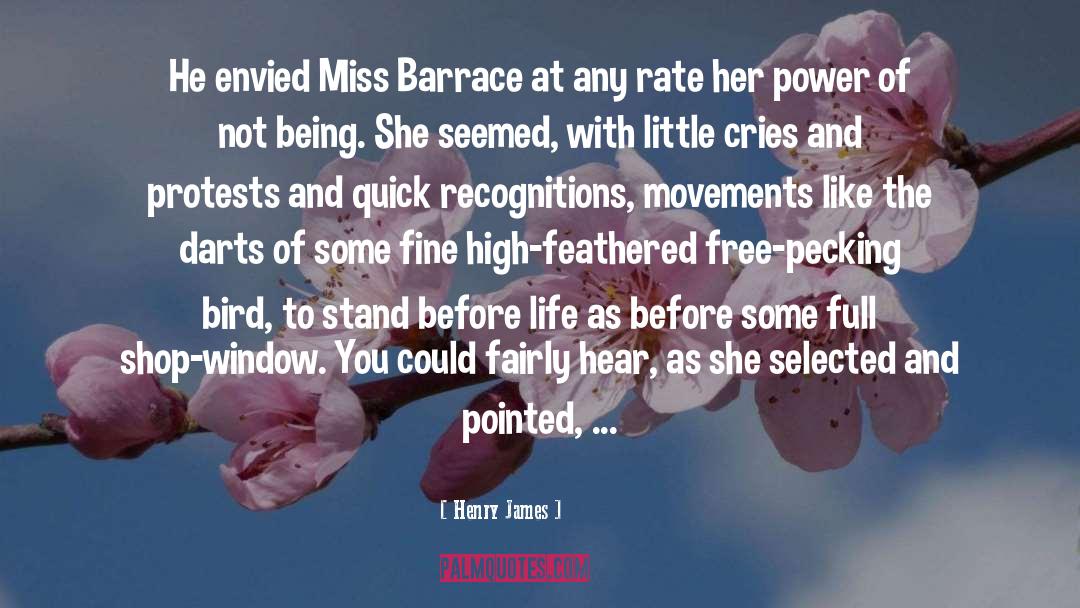 Henry James Quotes: He envied Miss Barrace at