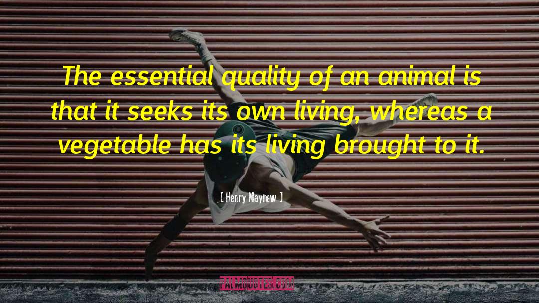 Henry Mayhew Quotes: The essential quality of an