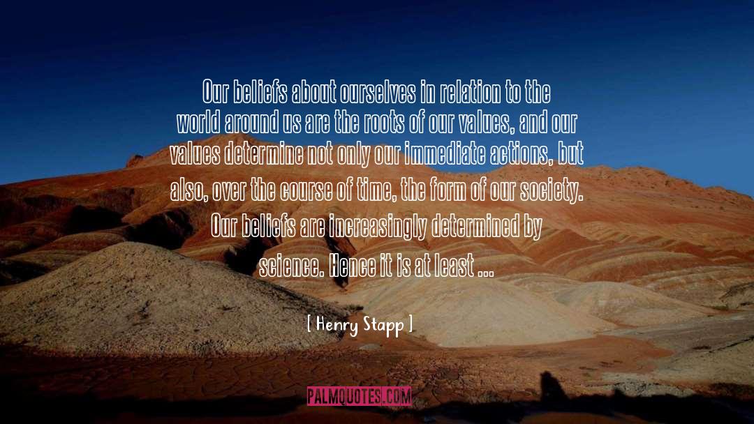 Henry Stapp Quotes: Our beliefs about ourselves in