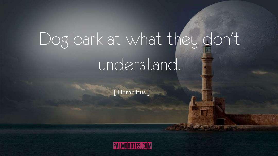 Heraclitus Quotes: Dog bark at what they
