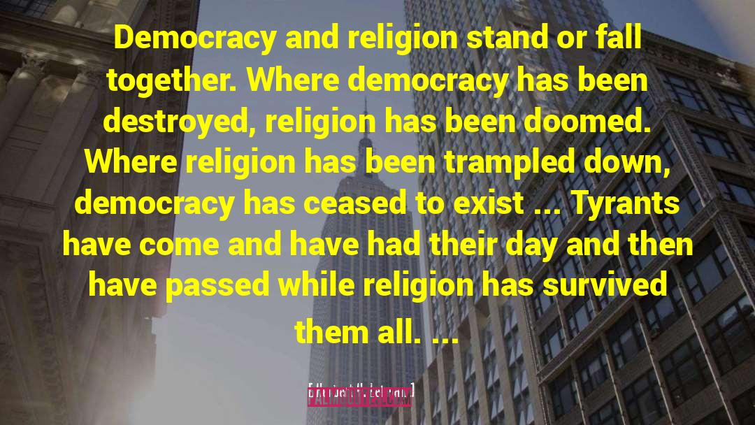 Herbert H. Lehman Quotes: Democracy and religion stand or