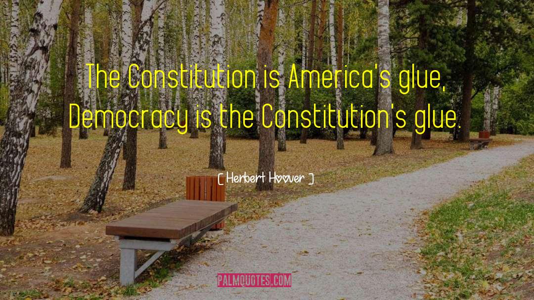 Herbert Hoover Quotes: The Constitution is America's glue,