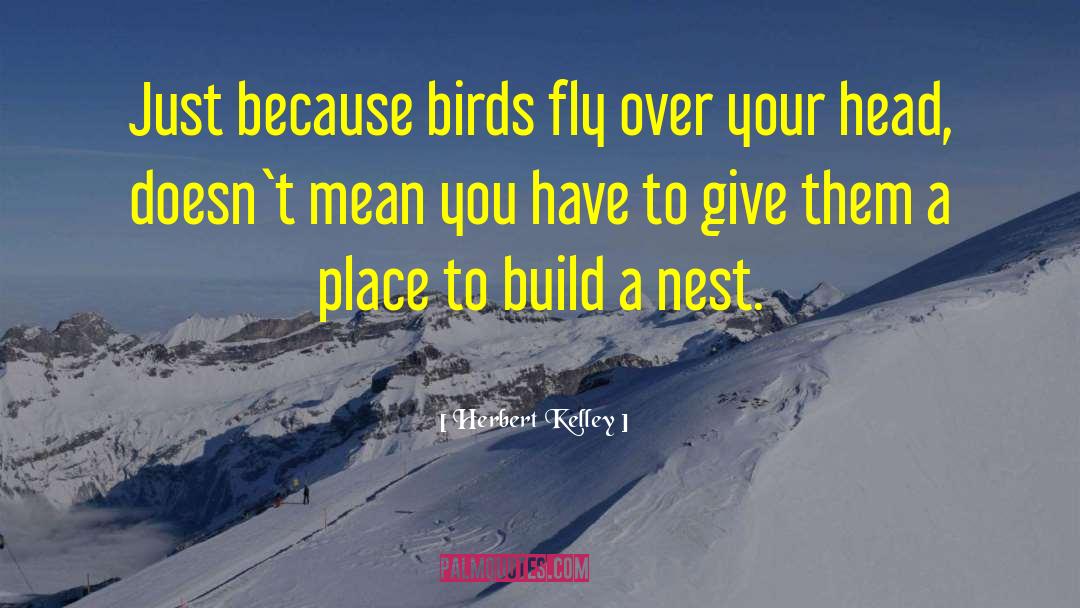 Herbert Kelley Quotes: Just because birds fly over