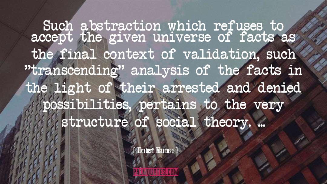 Herbert Marcuse Quotes: Such abstraction which refuses to