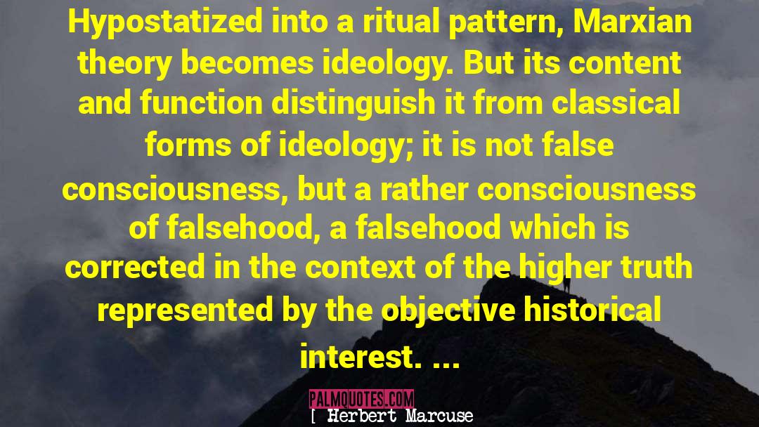 Herbert Marcuse Quotes: Hypostatized into a ritual pattern,