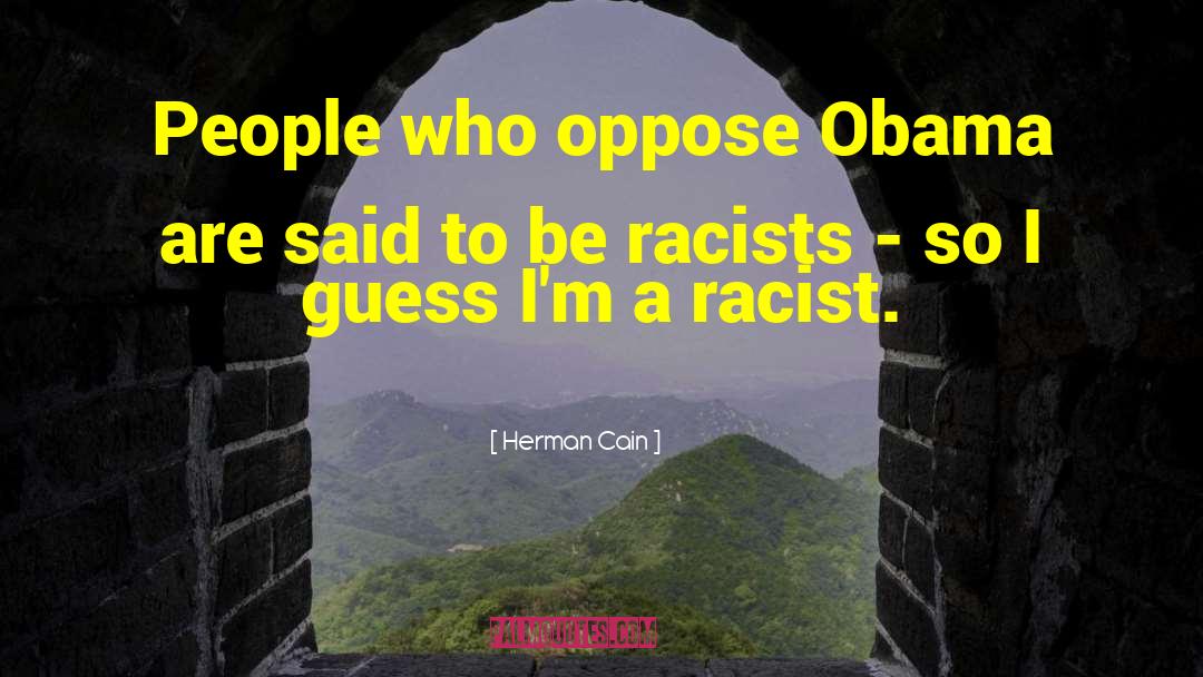 Herman Cain Quotes: People who oppose Obama are