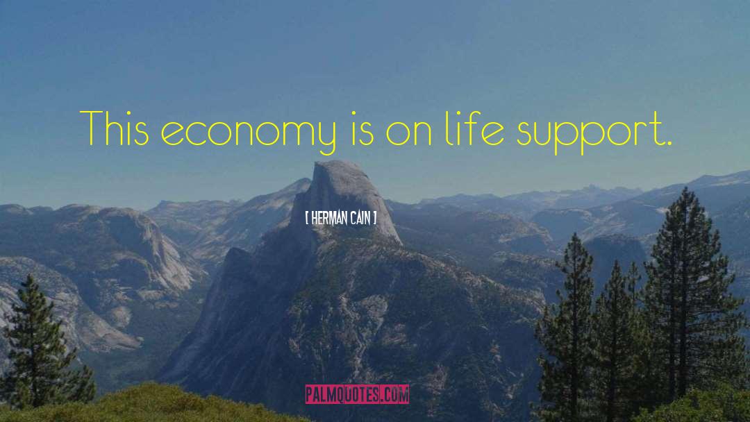 Herman Cain Quotes: This economy is on life