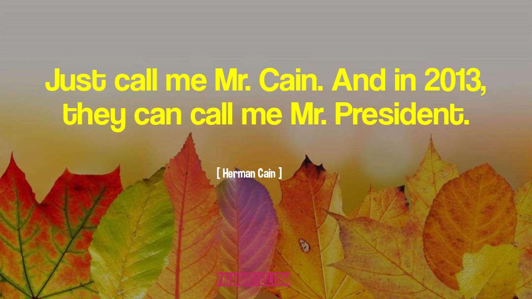 Herman Cain Quotes: Just call me Mr. Cain.