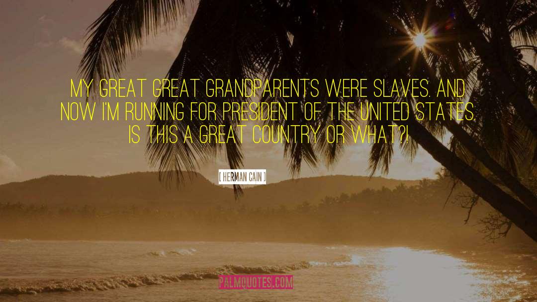 Herman Cain Quotes: My great great grandparents were