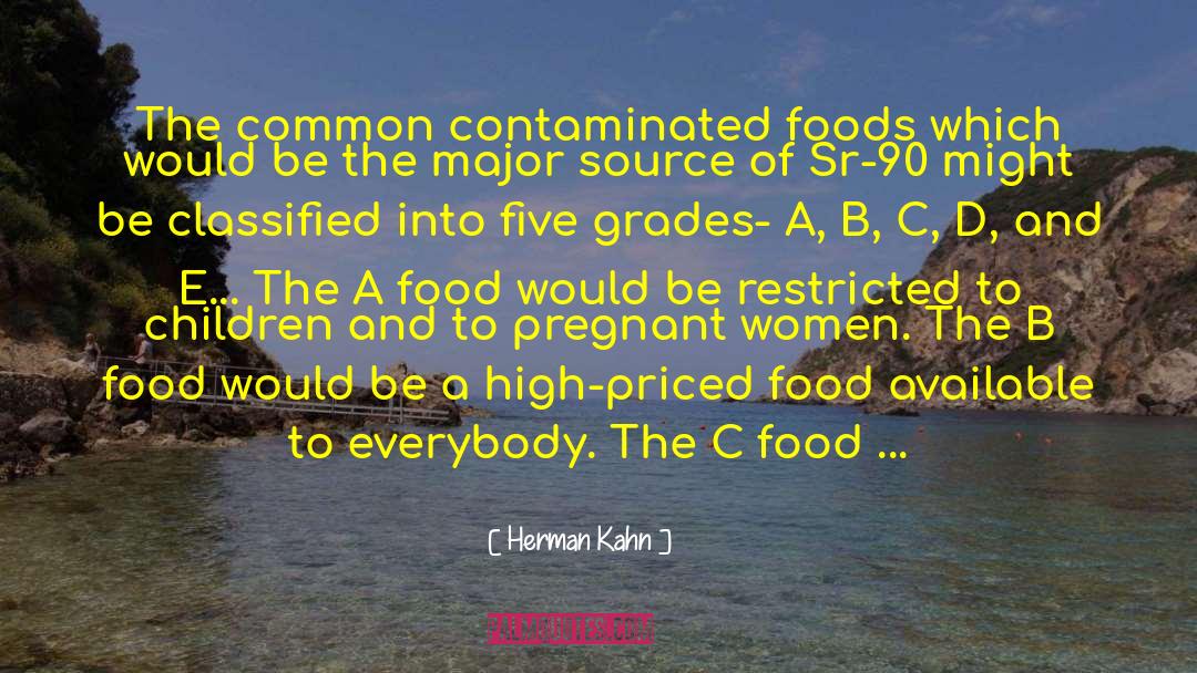 Herman Kahn Quotes: The common contaminated foods which