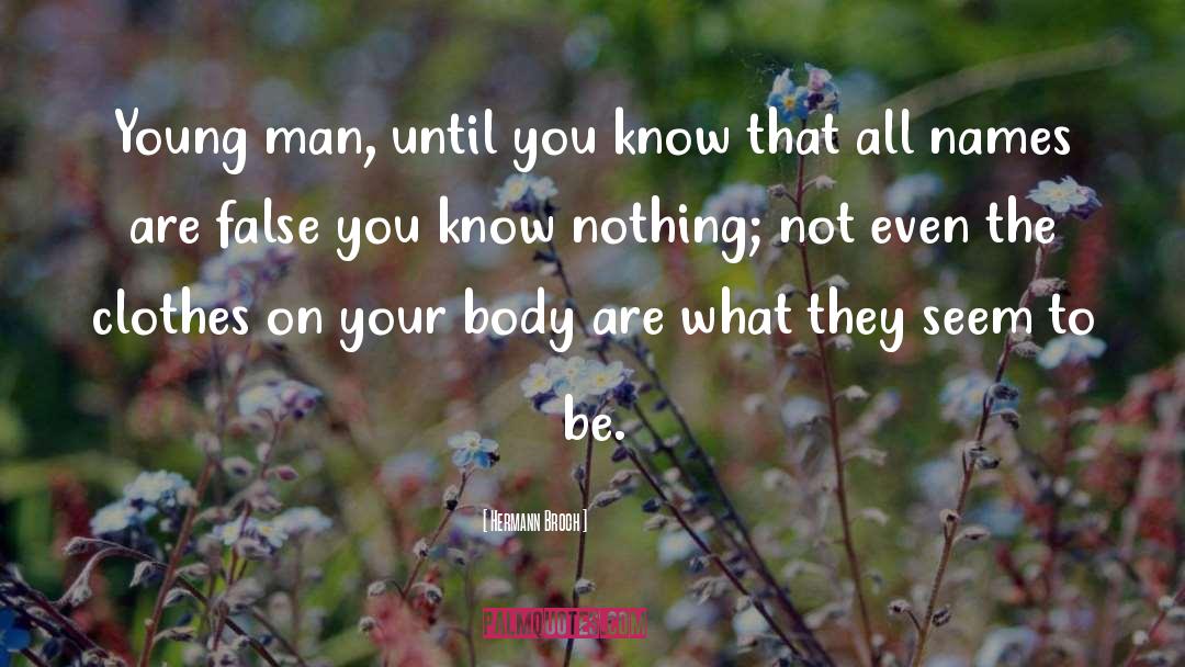 Hermann Broch Quotes: Young man, until you know