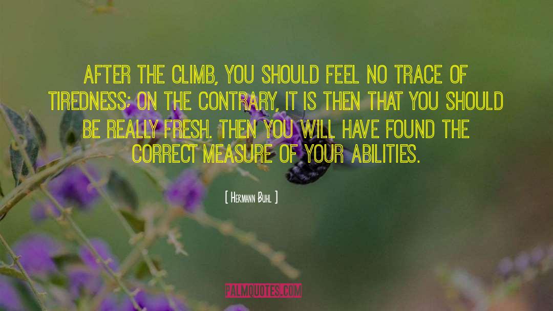 Hermann Buhl Quotes: After the climb, you should