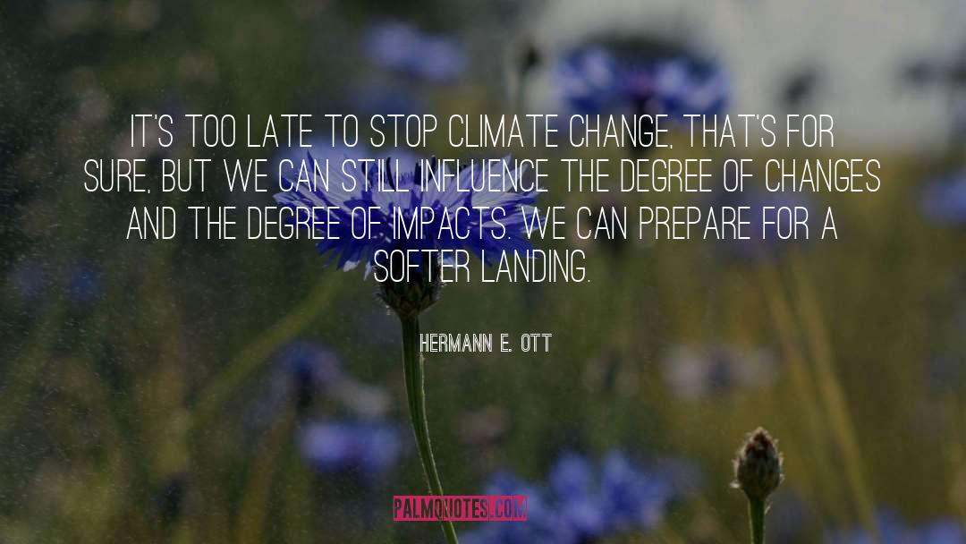 Hermann E. Ott Quotes: It's too late to stop