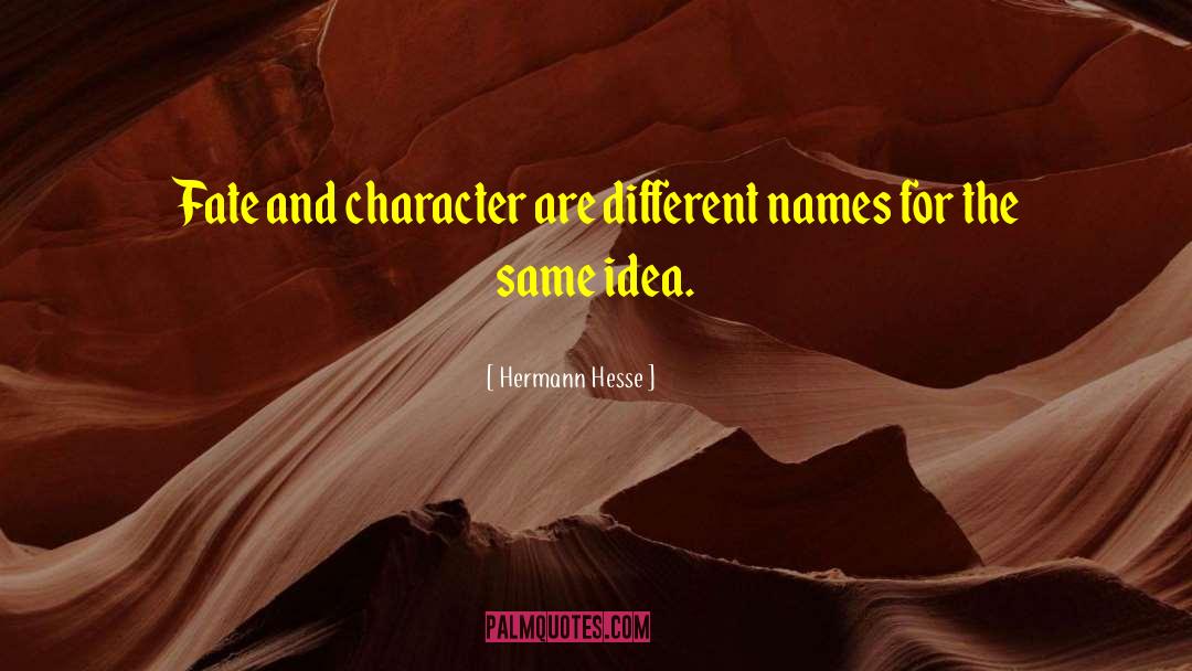 Hermann Hesse Quotes: Fate and character are different