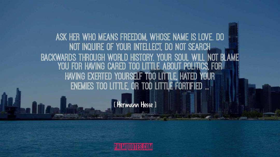 Hermann Hesse Quotes: Ask her who means freedom,