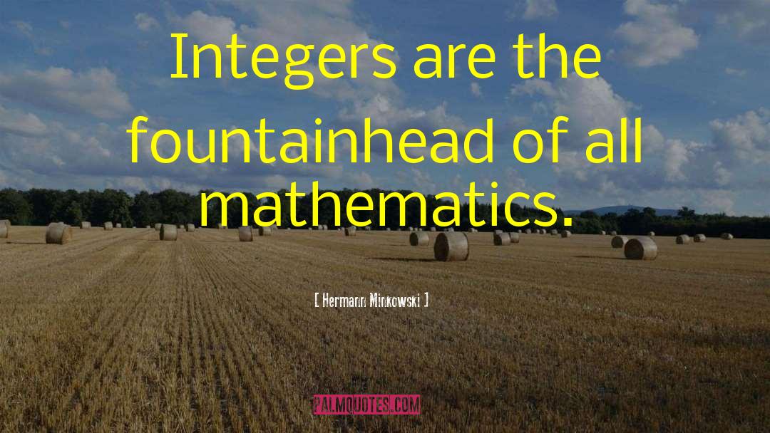 Hermann Minkowski Quotes: Integers are the fountainhead of