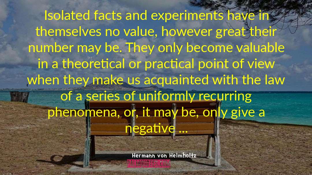 Hermann Von Helmholtz Quotes: Isolated facts and experiments have