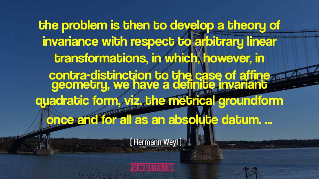 Hermann Weyl Quotes: the problem is then to