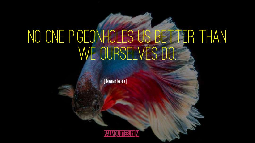 Herminia Ibarra Quotes: No one pigeonholes us better