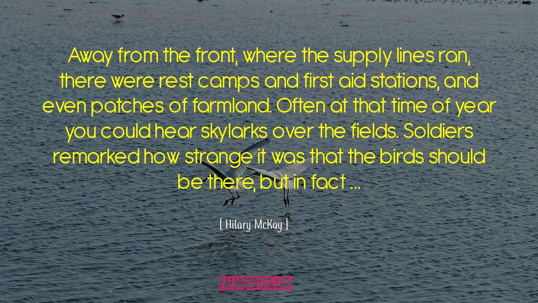 Hilary McKay Quotes: Away from the front, where