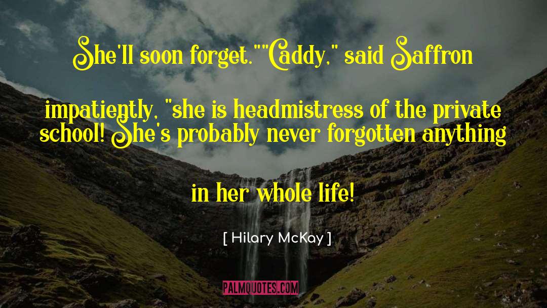 Hilary McKay Quotes: She'll soon forget.