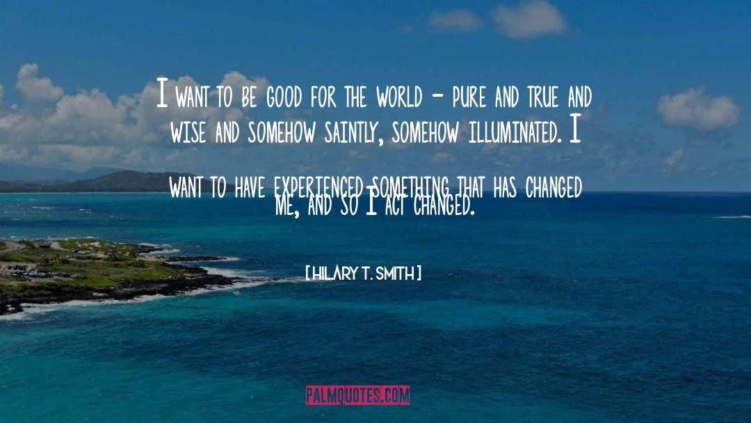 Hilary T. Smith Quotes: I want to be good