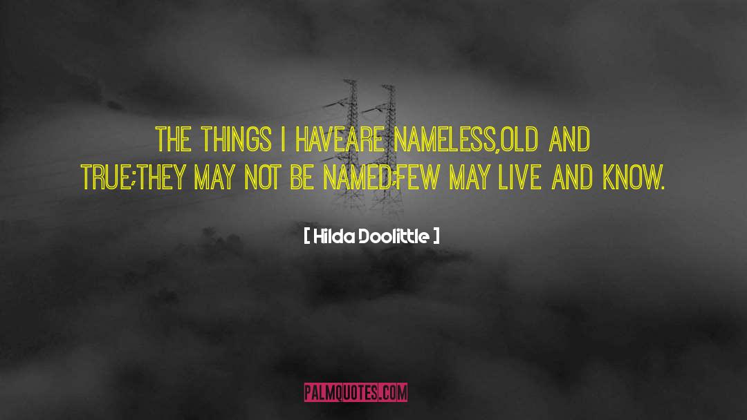 Hilda Doolittle Quotes: The things I have<br>are nameless,<br>old