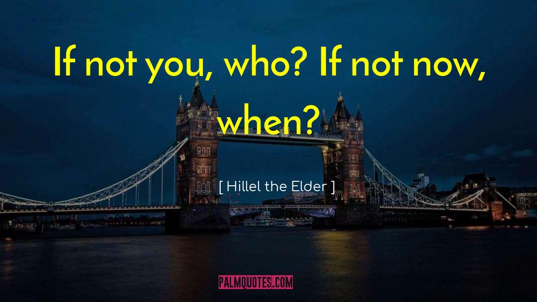 Hillel The Elder Quotes: If not you, who? If