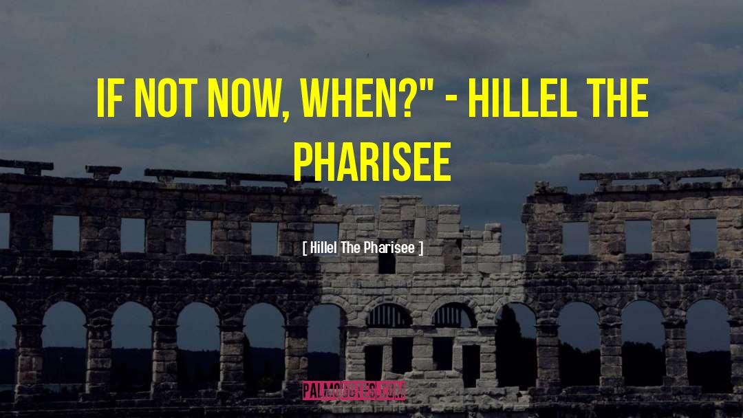 Hillel The Pharisee Quotes: If not now, when?