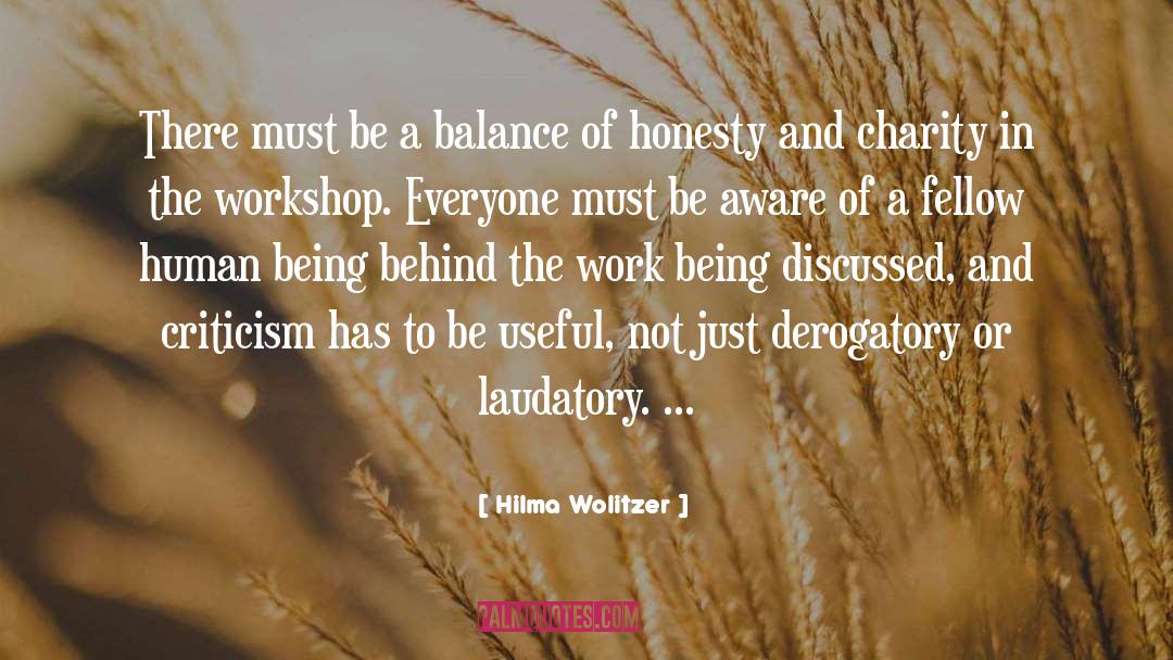 Hilma Wolitzer Quotes: There must be a balance