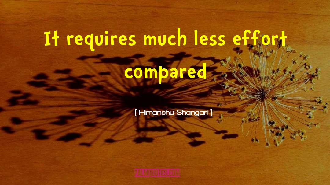 Himanshu Shangari Quotes: It requires much less effort