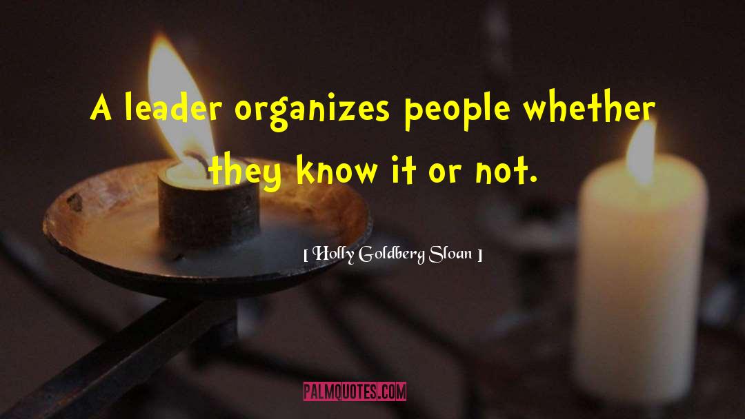 Holly Goldberg Sloan Quotes: A leader organizes people whether