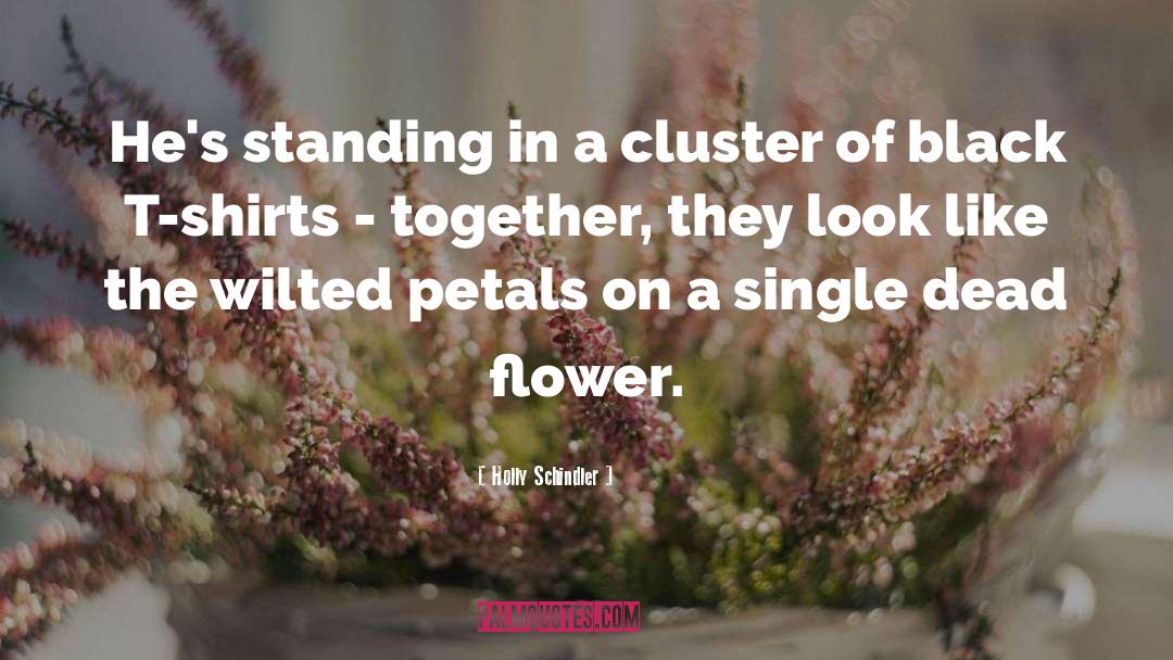 Holly Schindler Quotes: He's standing in a cluster