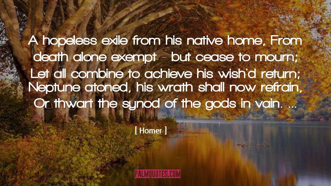 Homer Quotes: A hopeless exile from his