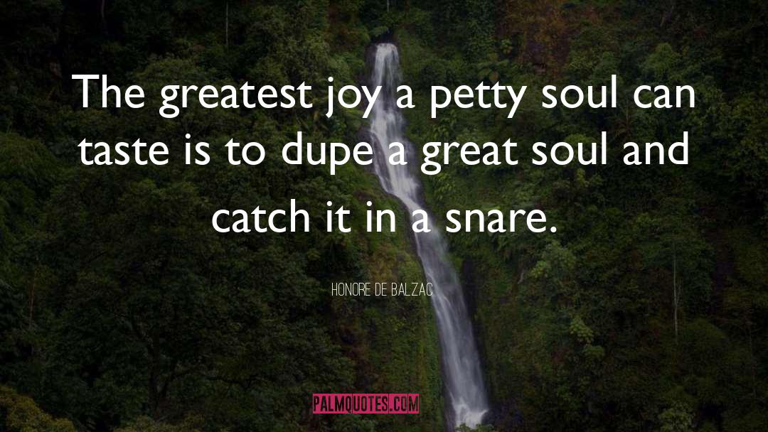 Honore De Balzac Quotes: The greatest joy a petty