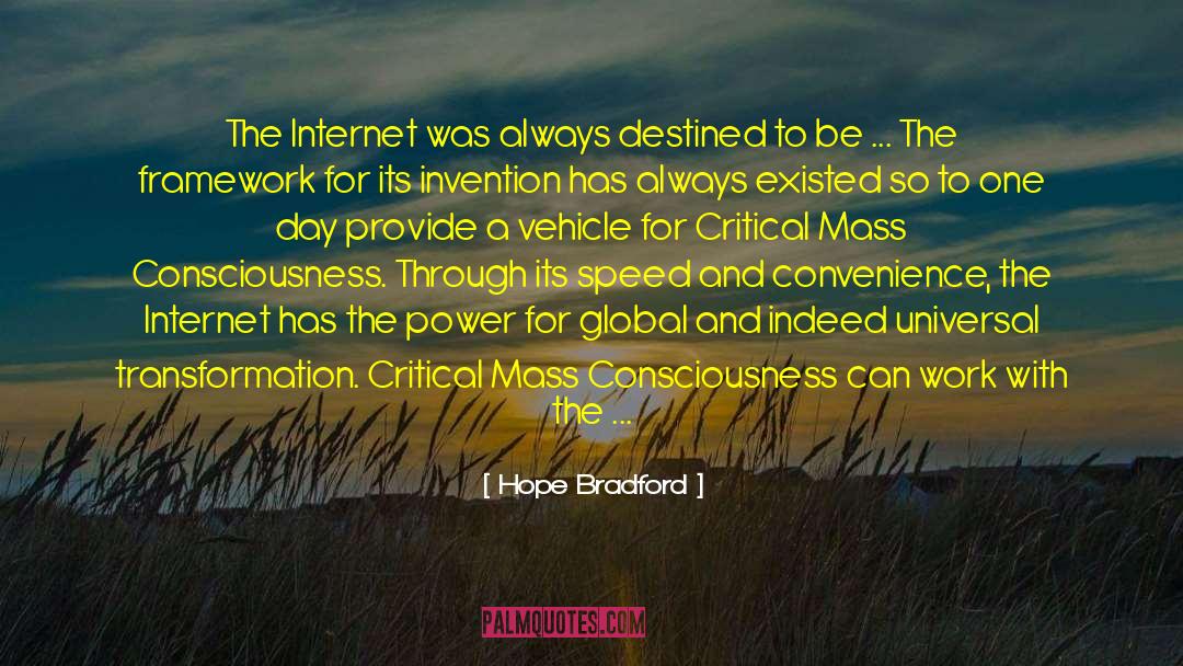 Hope Bradford Quotes: The Internet was always destined