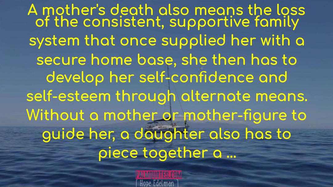 Hope Edelman Quotes: A mother's death also means