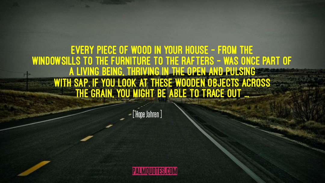 Hope Jahren Quotes: Every piece of wood in